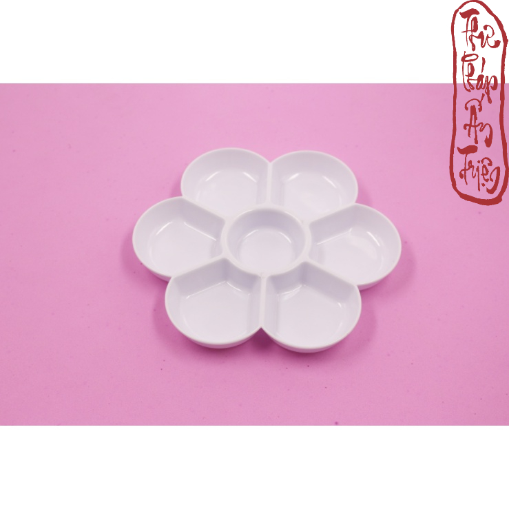 Khay Pha Màu - Chứa Màu Palette Hình Hoa Chuyên Dụng Cho Màu Nước - Màu Arcrylic Đường Kính 16.5 cm - Hình ảnh 3