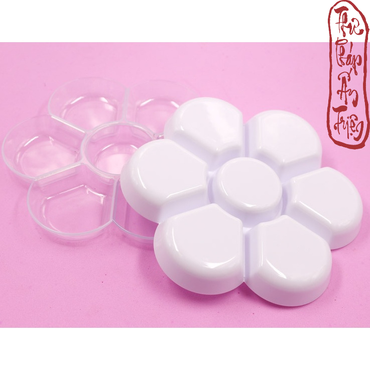 Khay Pha Màu - Chứa Màu Palette Hình Hoa Chuyên Dụng Cho Màu Nước - Màu Arcrylic Đường Kính 16.5 cm - Hình ảnh 4