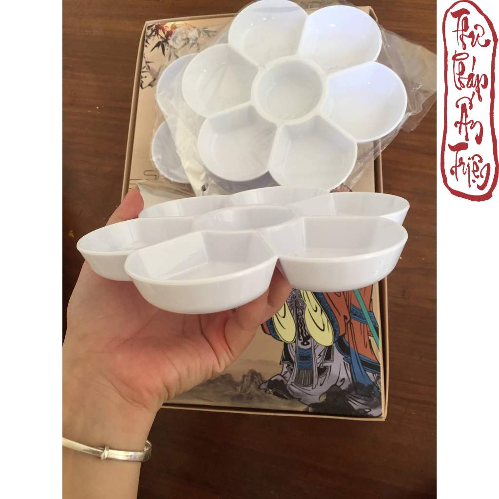 Khay Pha Màu - Chứa Màu Palette Hình Hoa Chuyên Dụng Cho Màu Nước - Màu Arcrylic Đường Kính 16.5 cm - Hình ảnh 2