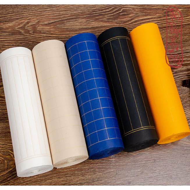 Giấy xuyến chỉ cuộn kẻ ô các màu luyện chữ hán thư pháp - Hình ảnh 4