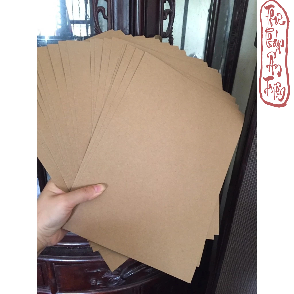 100 TỜ GIẤY KRAFT NGA ( giấy xi măng nâu ) KHỔ A4 DÙNG ĐỂ ĐÓNG SÁCH GIẢ CỔ/ GÓI QUÀ - Hình ảnh 9