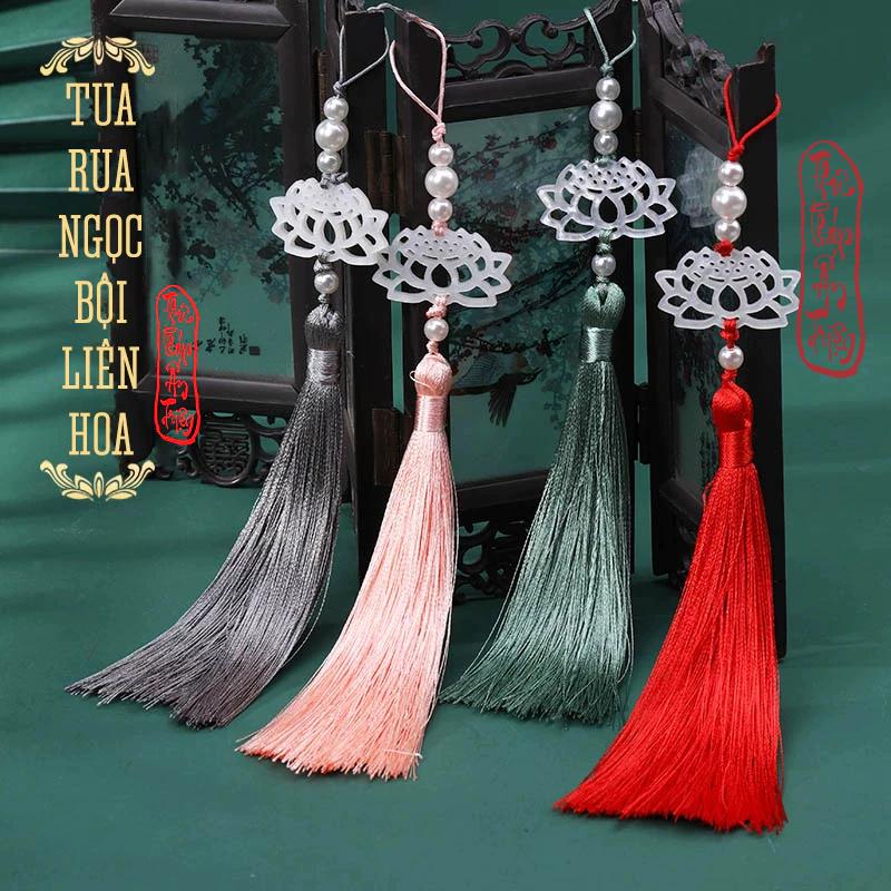 Tua Rua Ngọc Bội Hoa Sen Treo Sáo Mặc Hán Phục Phụ Kiện Cổ Trang Áo Dài Thanh Tịnh