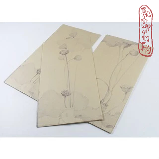 Tập 20 tờ Giấy Xuyến Chỉ In Nền Tranh Sen Trúc Thủy Mặc Viết Chữ Thư Pháp Việt / Trung - Hình ảnh 3