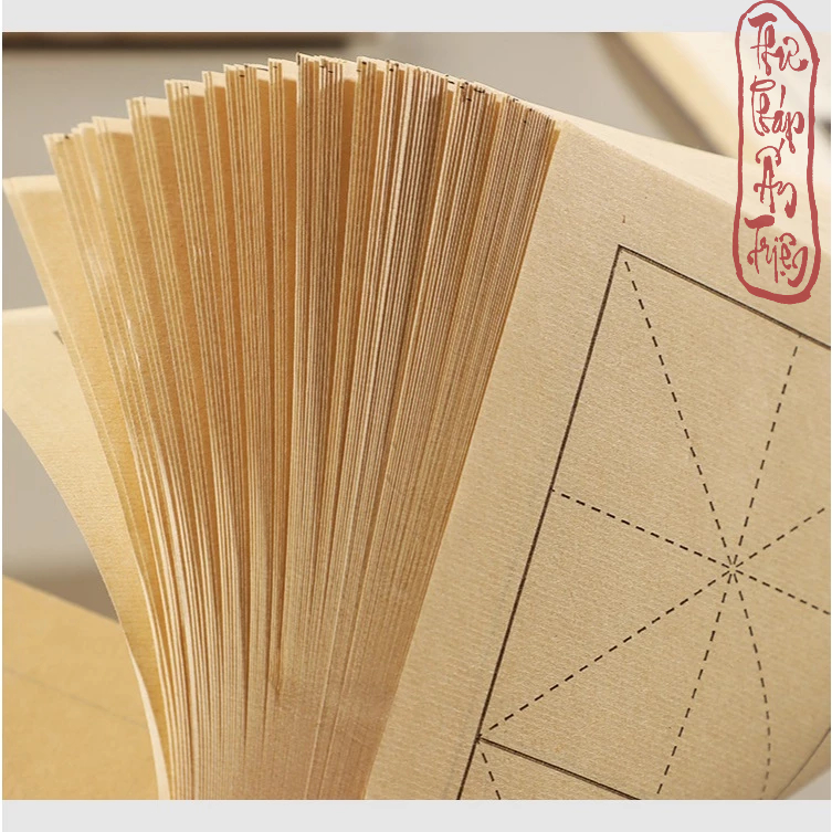 100 Tờ Giấy Xuyến Chỉ Kẻ Ô Mễ Lâm Thiếp Luyện Thư Pháp Chữ Hán Việt 11*35cm - Hình ảnh 4