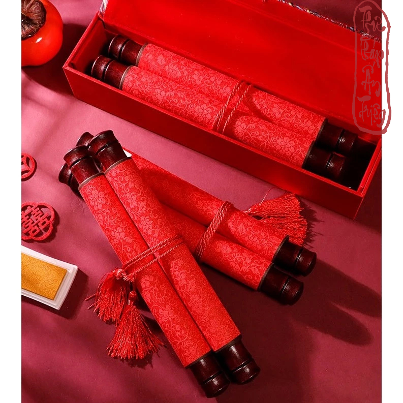 BIỂU ĐỎ VIẾT HÔN THƯ - BIỂU BO LỤA MÀU ĐỎ FULL - Hình ảnh 4