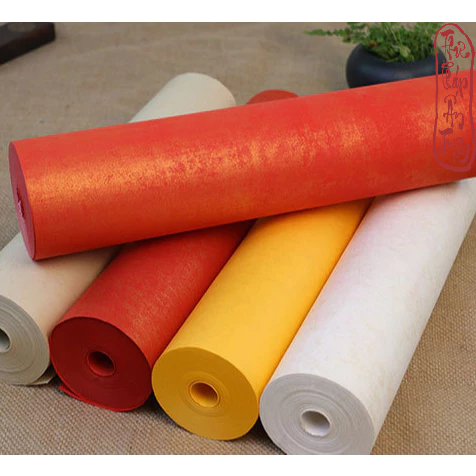 20 Mét Giấy Xuyến Chỉ Tán Nhũ Ánh Kim Viết Chữ Thư Pháp Bán Sinh Bán Thục - Hình ảnh 3