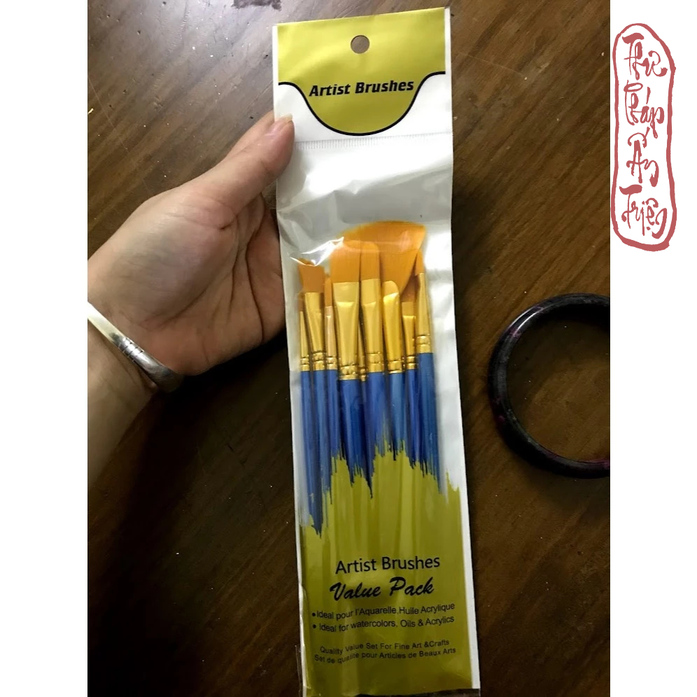 Bộ 10 cọ vẽ màu nước, sơn dầu chuyên nghiệp sợi Artist Brush - Hình ảnh 4