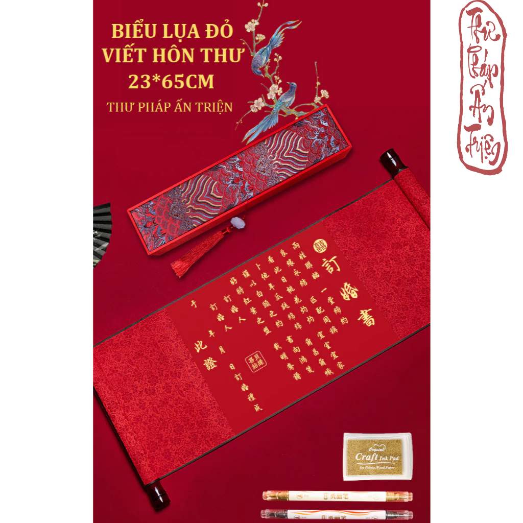 BIỂU ĐỎ VIẾT HÔN THƯ - BIỂU BO LỤA MÀU ĐỎ FULL