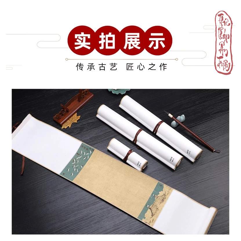 Biểu bo lụa nền tranh bạch hạc giả cổ viết thư pháp - Hình ảnh 9