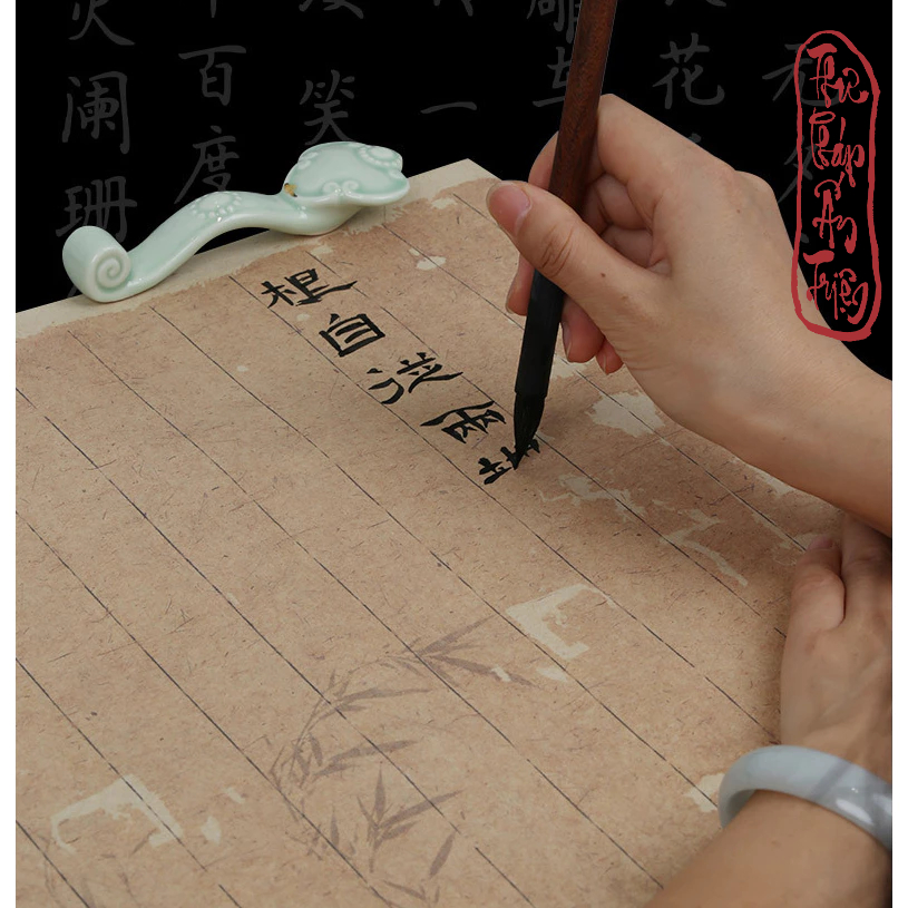 10mét Giấy Xuyến Chỉ Kẻ Ô Phú Cổ Trúc Hình Ô Vuông Ô Dọc 2cm 3cm Luyện Viết Chữ Thư Pháp Hán Việt - Hình ảnh 6