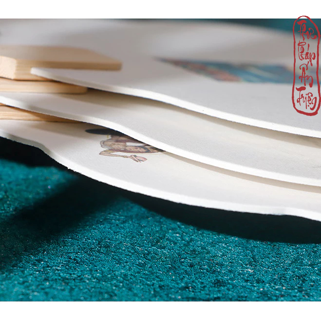 QUẠT GIẤY XUYẾN CHỈ CỔ TRANG TIÊN CẢNH VIẾT CHỮ THƯ PHÁP NGHỆ THUẬT PHỤ KIỆN HÁN PHỤC VIỆT PHỤC CỔ - Hình ảnh 5