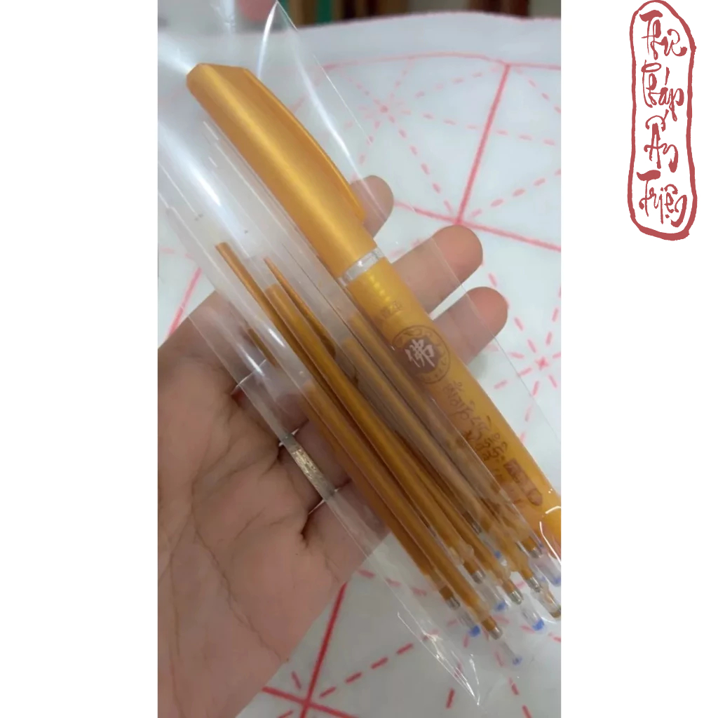 BÚT BI NƯỚC NHŨ VÀNG CHUYÊN DỤNG CHÉP KINH PHẬT, LUYỆN VIẾT CHỮ HÁN - Hình ảnh 6