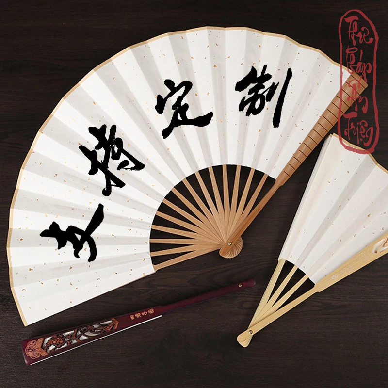 QUẠT XẾP VIẾT CHỮ THƯ PHÁP PHONG CÁCH CỔ TRANG - Hình ảnh 2