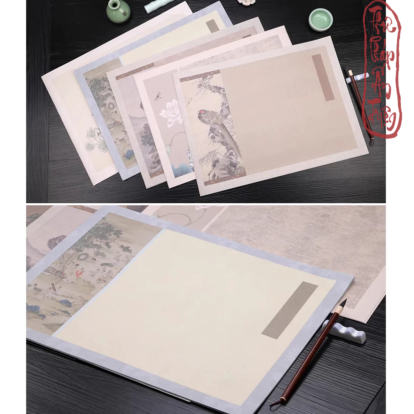 (Mix 5 Mẫu 10 Tờ) Giấy Xuyến Chỉ Phồn Hoa Cổ Họa 36x46cm Viết Chữ Thư Pháp Nghệ Thuật Cổ Trang - Hình ảnh 3