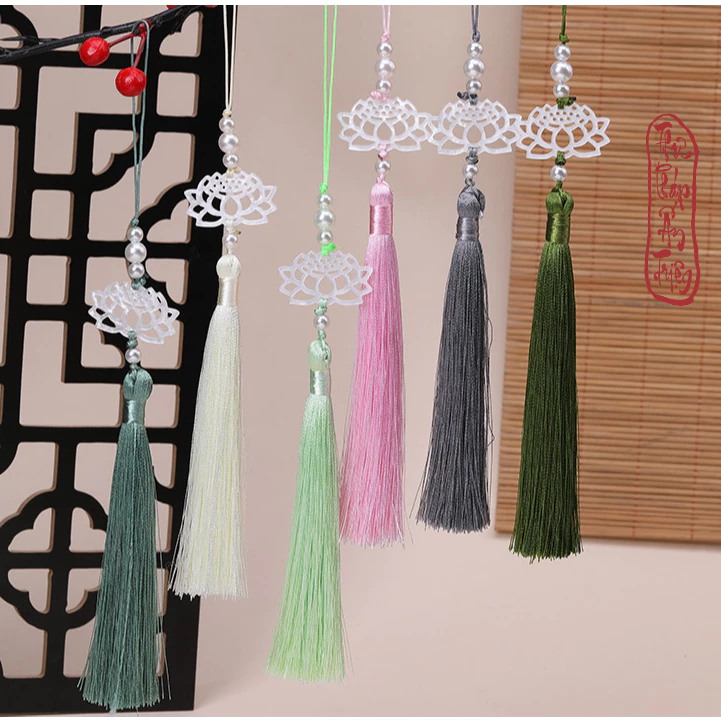 Tua Rua Ngọc Bội Hoa Sen Treo Sáo Mặc Hán Phục Phụ Kiện Cổ Trang Áo Dài Thanh Tịnh - Hình ảnh 3