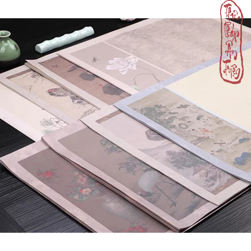 (Mix 5 Mẫu 10 Tờ) Giấy Xuyến Chỉ Phồn Hoa Cổ Họa 36x46cm Viết Chữ Thư Pháp Nghệ Thuật Cổ Trang - Hình ảnh 2