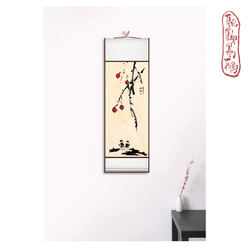 Biểu bo lụa in nền thủy mặc trúc thạch - Hình ảnh 5