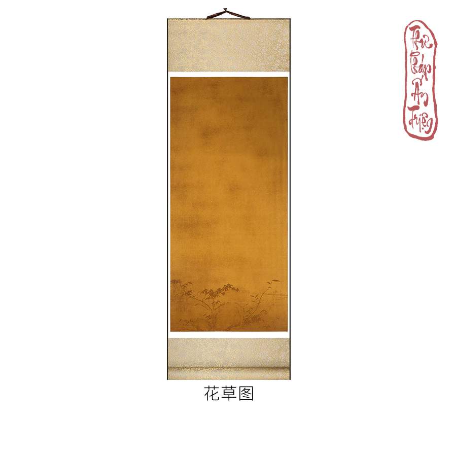 Biểu bo lụa in nền thủy mặc trúc thạch - Hình ảnh 3