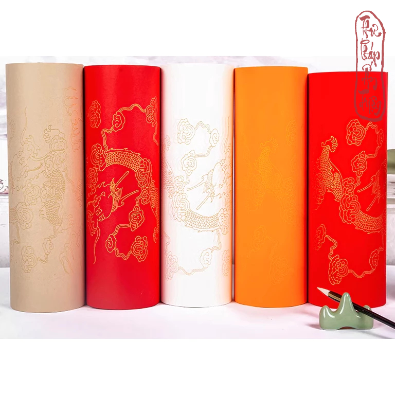 Cuộn 20m Giấy Xuyến Chỉ Hoa Văn Rồng Cưỡi Mây - Hình ảnh 2