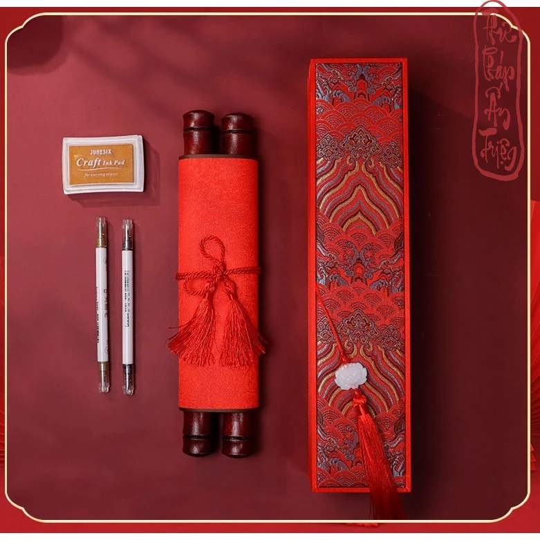 BIỂU ĐỎ VIẾT HÔN THƯ - BIỂU BO LỤA MÀU ĐỎ FULL - Hình ảnh 5