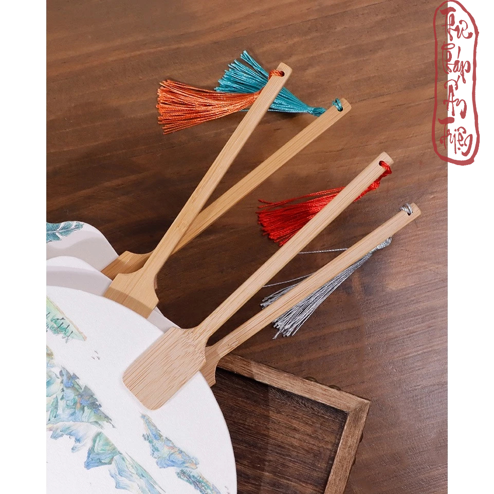 QUẠT TRÒN GIẤY XUYẾN CHỈ VIẾT CHỮ THƯ PHÁP PHONG CÁCH CỔ TRANG - Hình ảnh 8