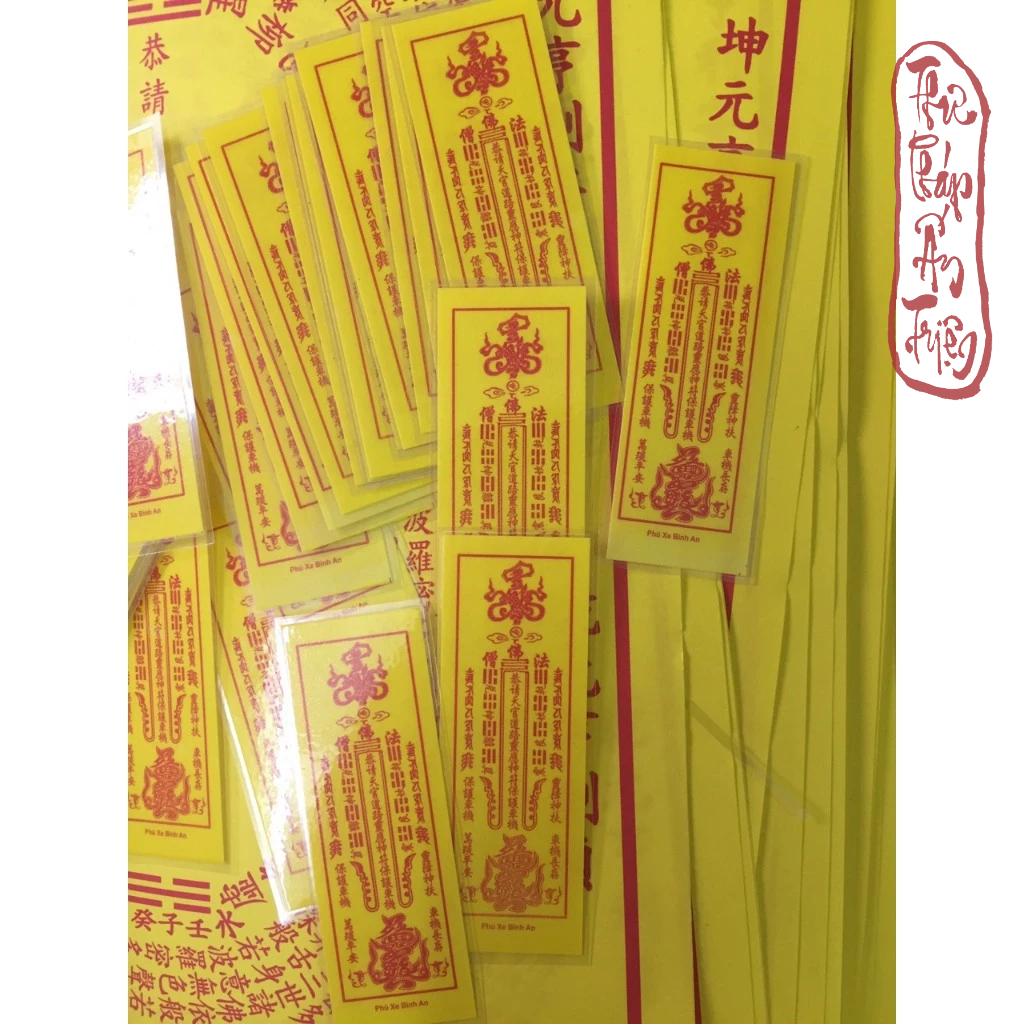 100 LÁ CẦU TÀI, HỘ MỆNH, THÁI TUẾ, XE BÌNH AN CỠ NHỎ CÁC LOẠI CÓ ÉP VÀ KHÔNG ÉP PLASTIC - Hình ảnh 2