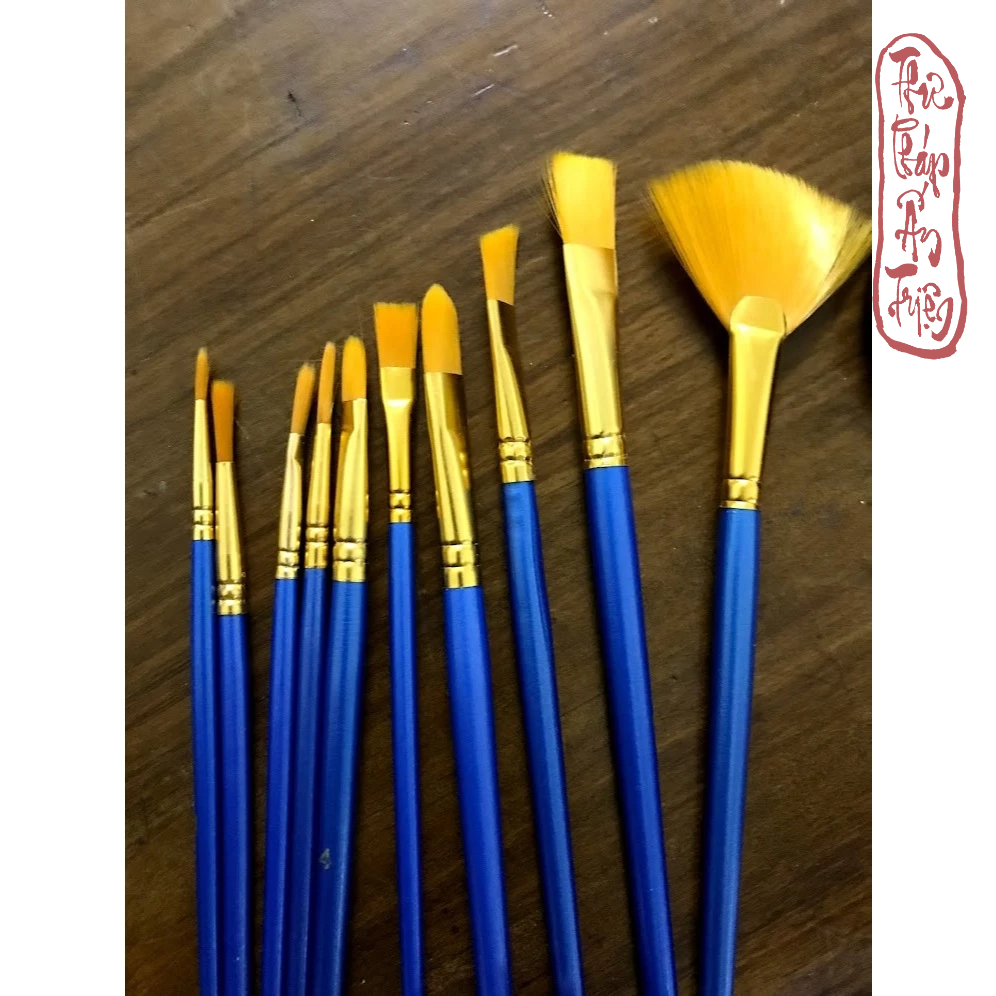 Bộ 10 cọ vẽ màu nước, sơn dầu chuyên nghiệp sợi Artist Brush - Hình ảnh 7