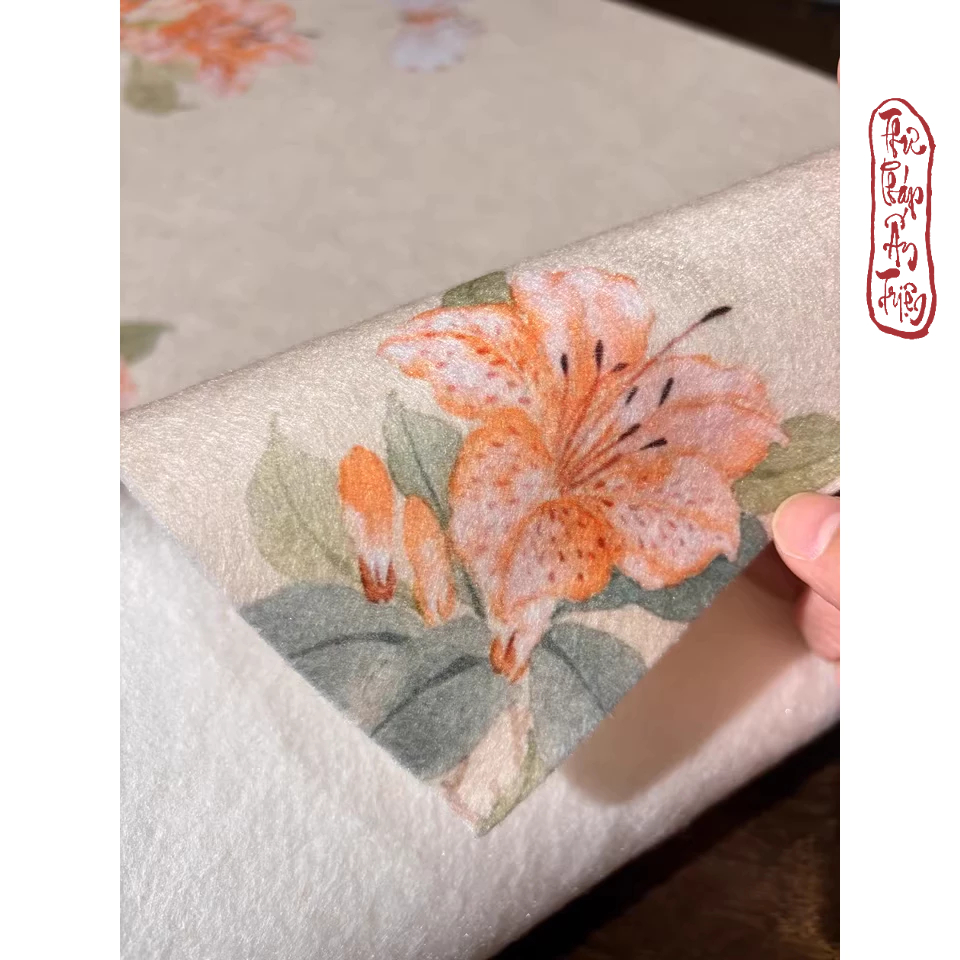 Thảm lót thư pháp - Thảm nỉ luyện viết chữ 45*69cm in nền tranh thủy mặc hoa trúc decor bàn học góc làm việc - Hình ảnh 5