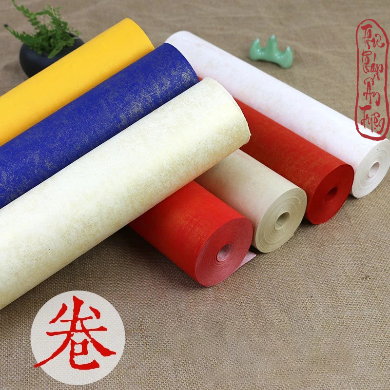 20 Mét Giấy Xuyến Chỉ Tán Nhũ Ánh Kim Viết Chữ Thư Pháp Bán Sinh Bán Thục - Hình ảnh 5