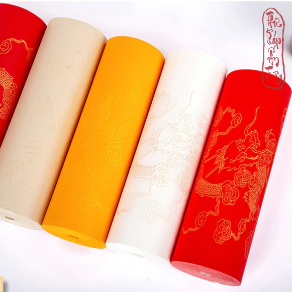 Cuộn 20m Giấy Xuyến Chỉ Hoa Văn Rồng Cưỡi Mây - Hình ảnh 6