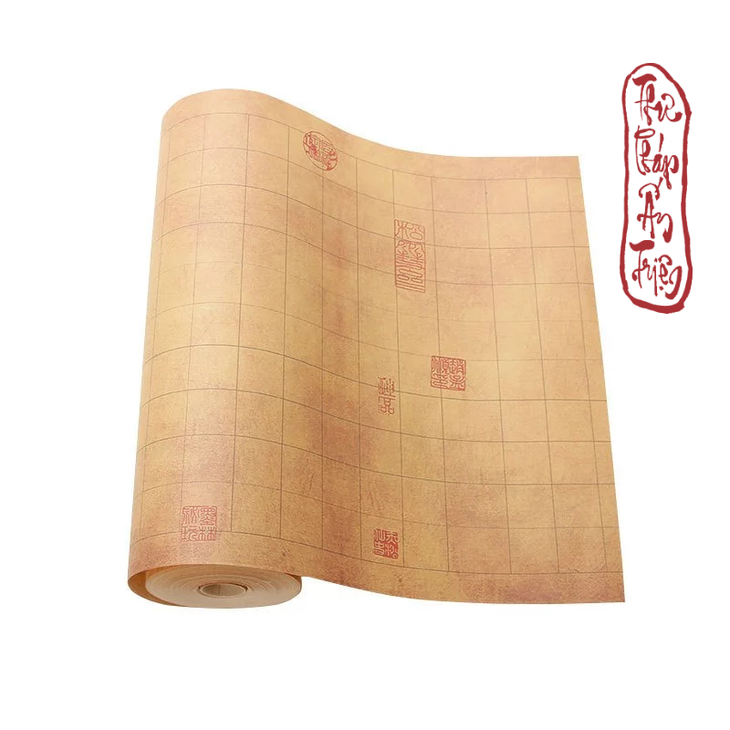 10 Mét Giấy Xuyến Chỉ Kẻ Ô Ấn Chương Đồ Lan Đình Tự Luyện Chữ Thư Pháp Hán Việt - Hình ảnh 8