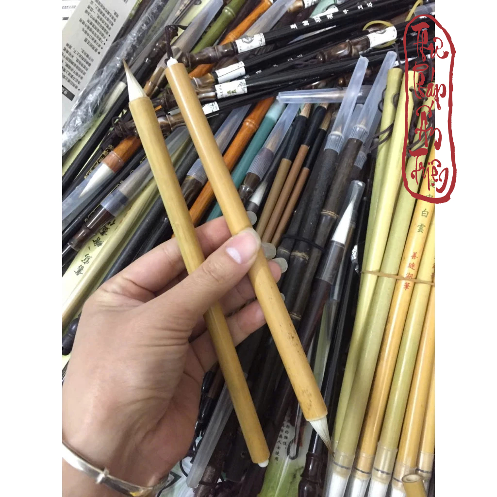 Bút Lông Thư Pháp Cổ Pháp Tấn Đường Kê - Bút Tiểu Tự Lông Gà Xuất Phong Ngắn Khẩu Kính Lớn - Hình ảnh 8