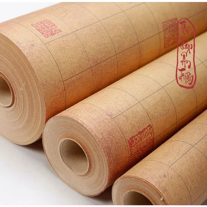 10 Mét Giấy Xuyến Chỉ Kẻ Ô Ấn Chương Đồ Lan Đình Tự Luyện Chữ Thư Pháp Hán Việt - Hình ảnh 5