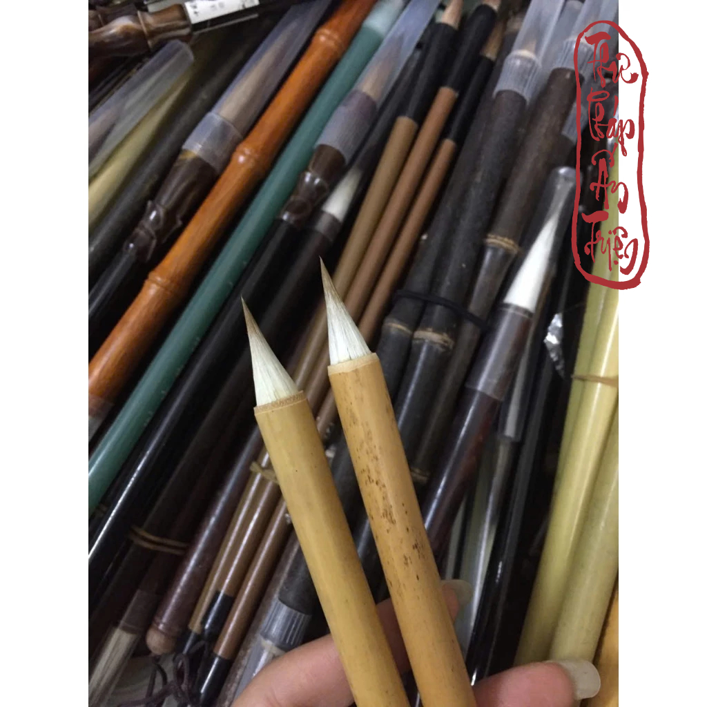 Bút Lông Thư Pháp Cổ Pháp Tấn Đường Kê - Bút Tiểu Tự Lông Gà Xuất Phong Ngắn Khẩu Kính Lớn - Hình ảnh 6