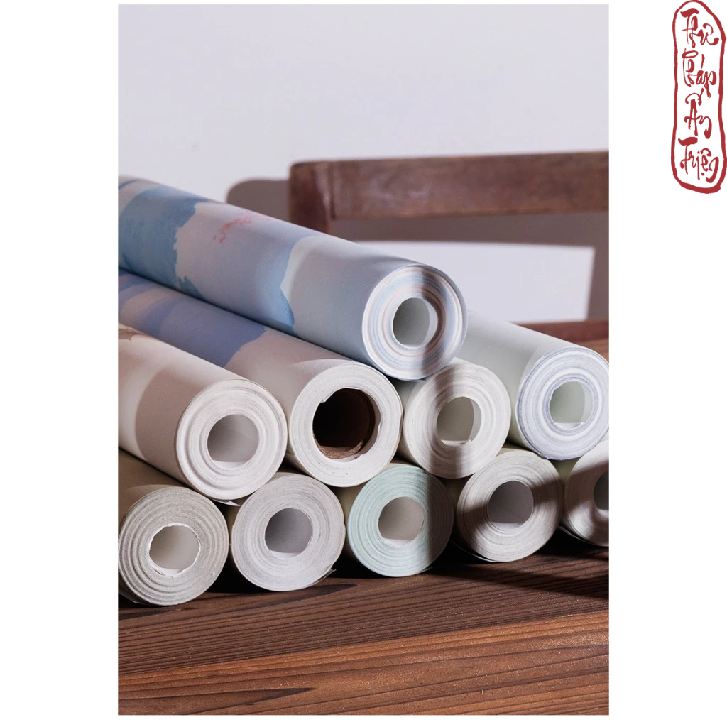 10m Giấy Xuyến Chỉ Phủ Sáp Sơn Thủy Như Mộng Kẻ Ô Luyện Viết Thư Pháp Hán Việt - Hình ảnh 8