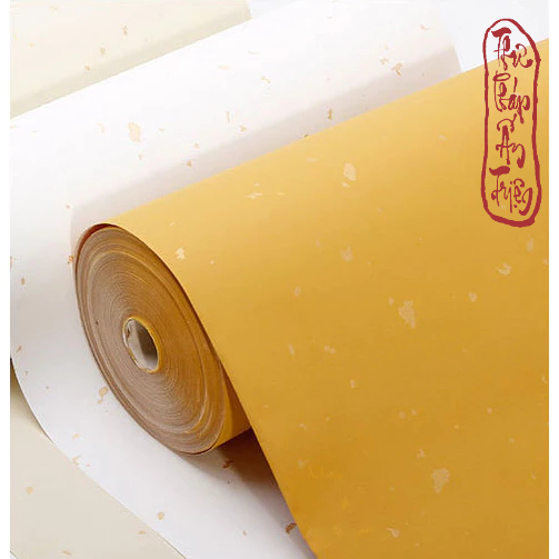 20mét Giấy Xuyến Chỉ Nhuộm Sáp Viết Thư Pháp Hán Việt Rắc Nhũ Vàng Bán Sinh Bán Thục Xuyến - Hình ảnh 6