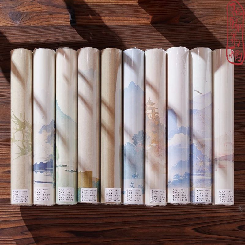 10m Giấy Xuyến Chỉ Phủ Sáp Sơn Thủy Như Mộng Kẻ Ô Luyện Viết Thư Pháp Hán Việt - Hình ảnh 5