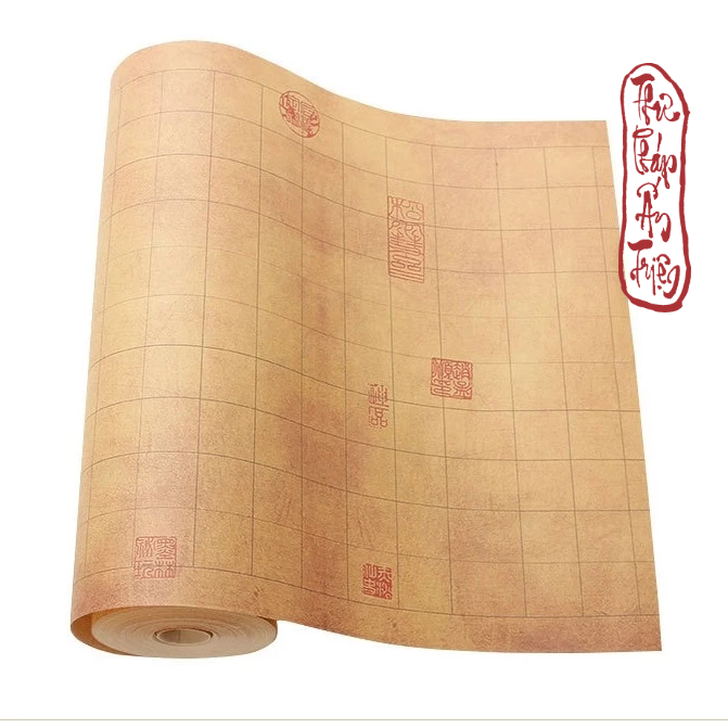 10 Mét Giấy Xuyến Chỉ Kẻ Ô Ấn Chương Đồ Lan Đình Tự Luyện Chữ Thư Pháp Hán Việt - Hình ảnh 6
