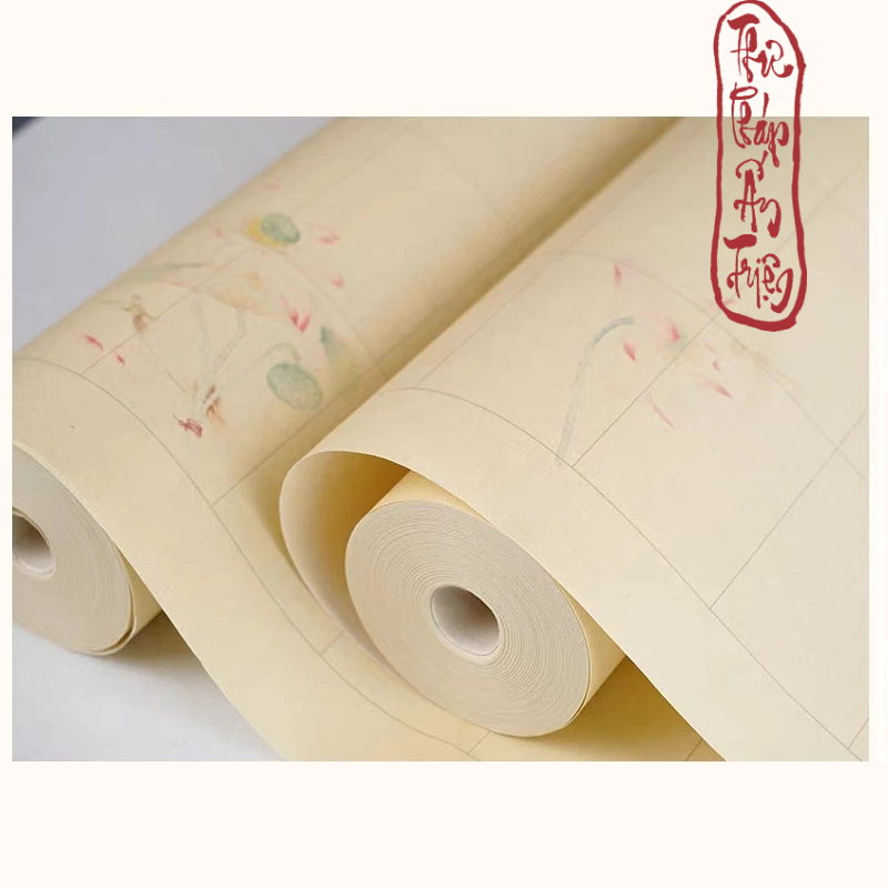 10 Mét Giấy Xuyến Chỉ Kẻ Ô Hoa Sen Luyện Chữ Thư Pháp Phù Hợp Viết Thể Chữ Triện Thư - Hình ảnh 6