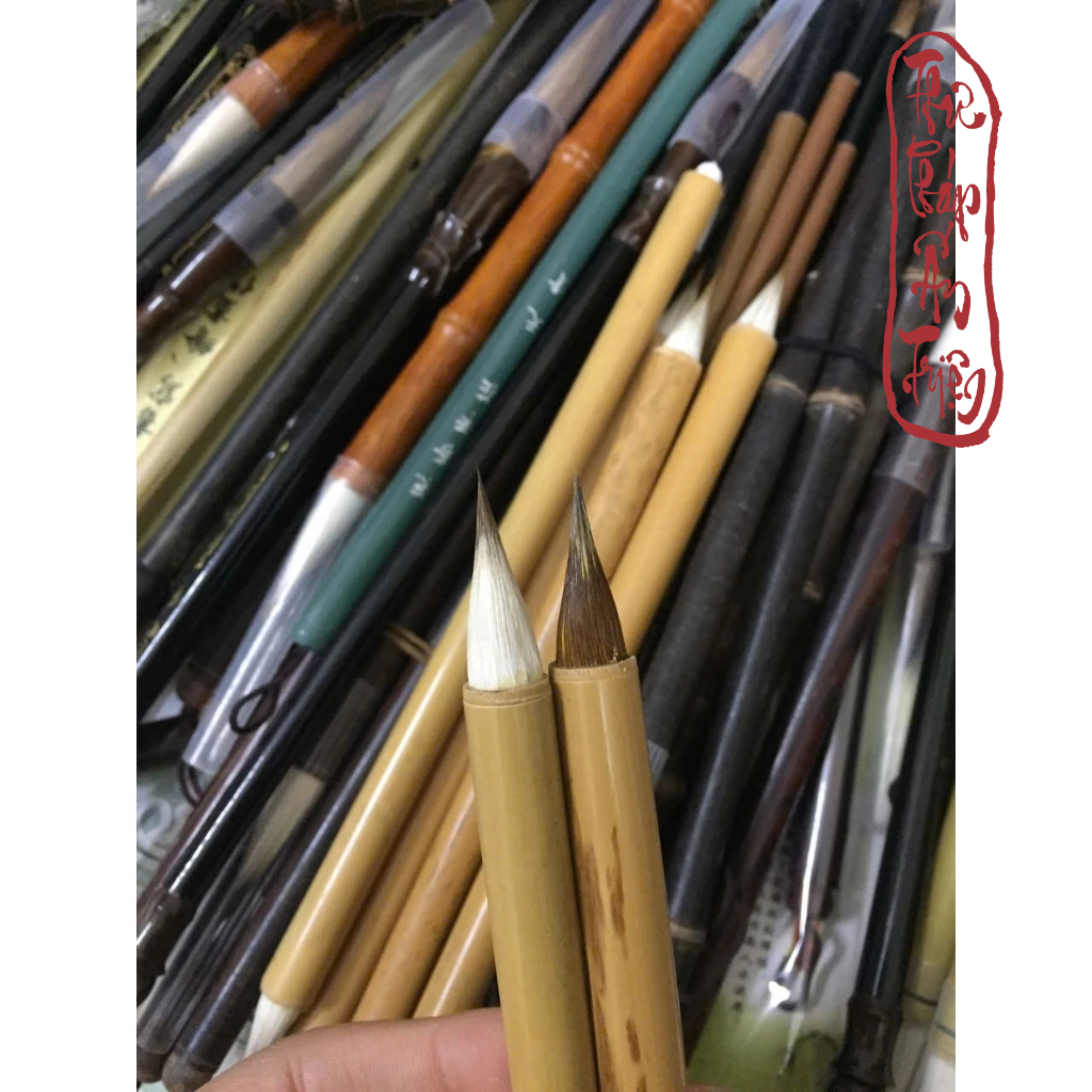 Bút Lông Thư Pháp Cổ Pháp Tấn Đường Kê - Bút Tiểu Tự Lông Gà Xuất Phong Ngắn Khẩu Kính Lớn - Hình ảnh 4