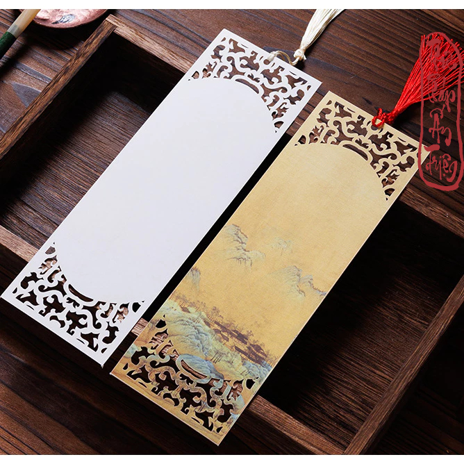 Xấp 5 Tờ Liễn Mini Viết Thư Pháp Nhuộm Sáp Cắt Khắc Hoa Văn Thiên Lí Giang Sơn Giấy Xuyến Chỉ - Hình ảnh 4
