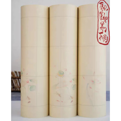 10 Mét Giấy Xuyến Chỉ Kẻ Ô Hoa Sen Luyện Chữ Thư Pháp Phù Hợp Viết Thể Chữ Triện Thư - Hình ảnh 2