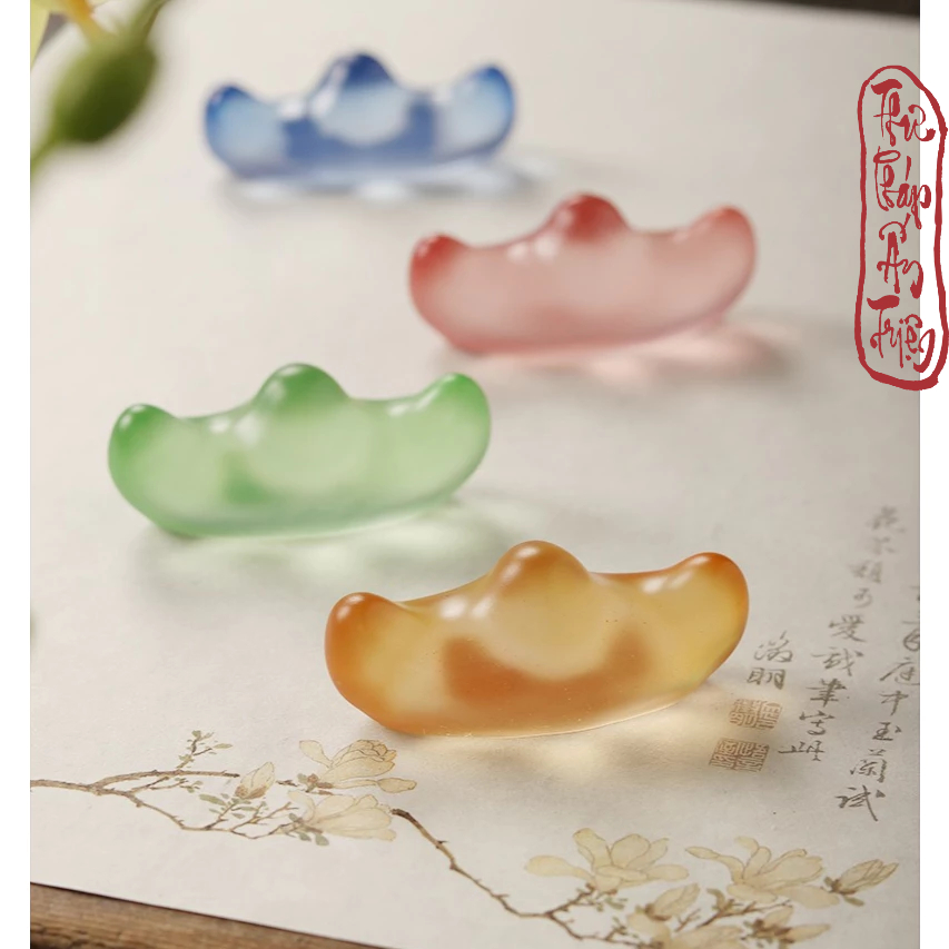 Gác Bút Thư Pháp Thủy Tinh Lưu Ly Mini Văn Phòng Tứ Bảo Dụng Phẩm Thư Pháp - Hình ảnh 3