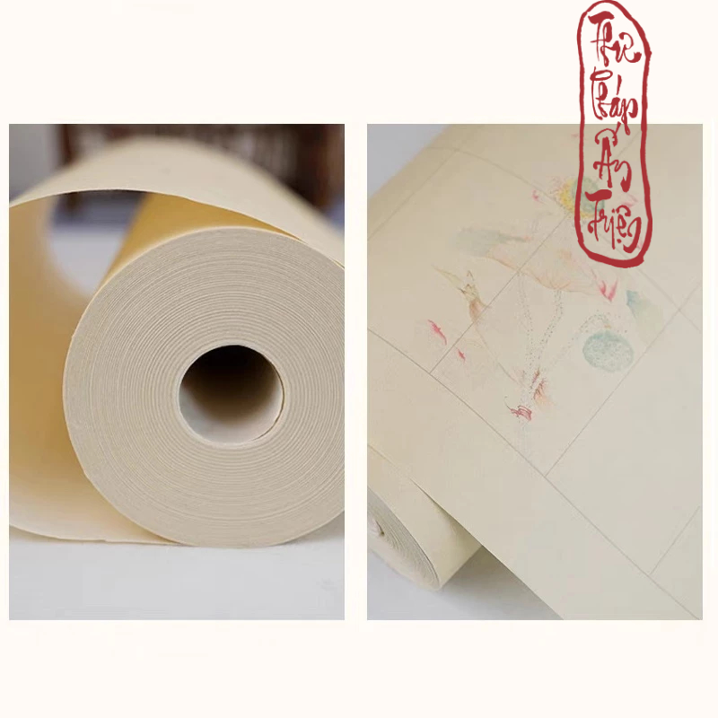 10 Mét Giấy Xuyến Chỉ Kẻ Ô Hoa Sen Luyện Chữ Thư Pháp Phù Hợp Viết Thể Chữ Triện Thư - Hình ảnh 7