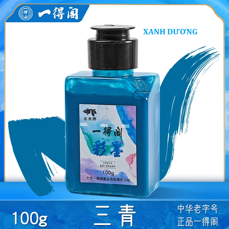 Chai mực nước thư pháp màu xanh 100g