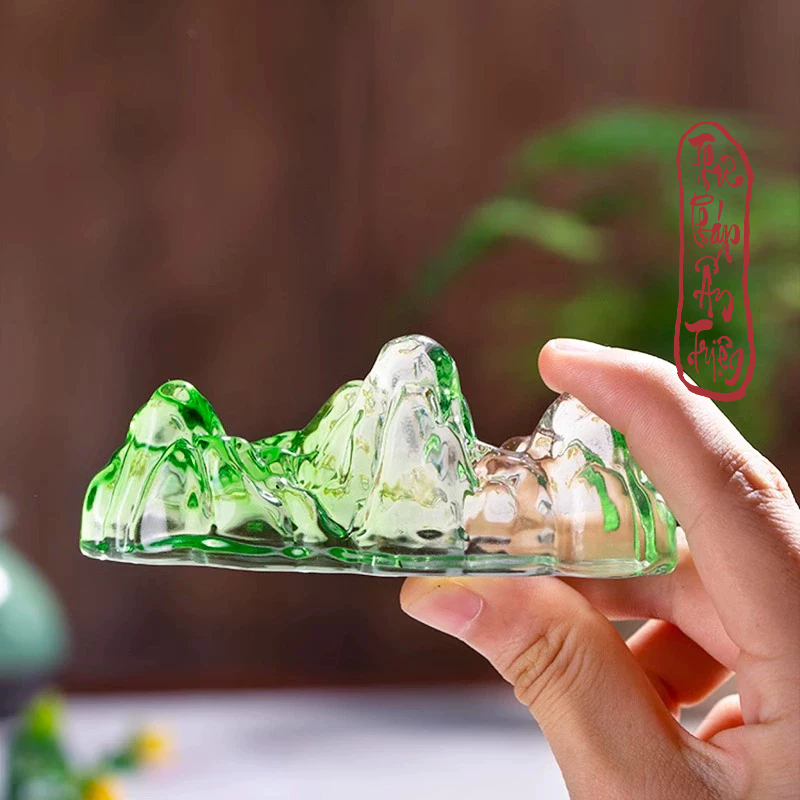 Gác Bút Thủy Tinh Lưu Ly Thiên Lí Giang Sơn - Gác Bút Chặn Giấy Thư Pháp Chất Liệu Thủy Tinh Chịu Lực - Hình ảnh 7