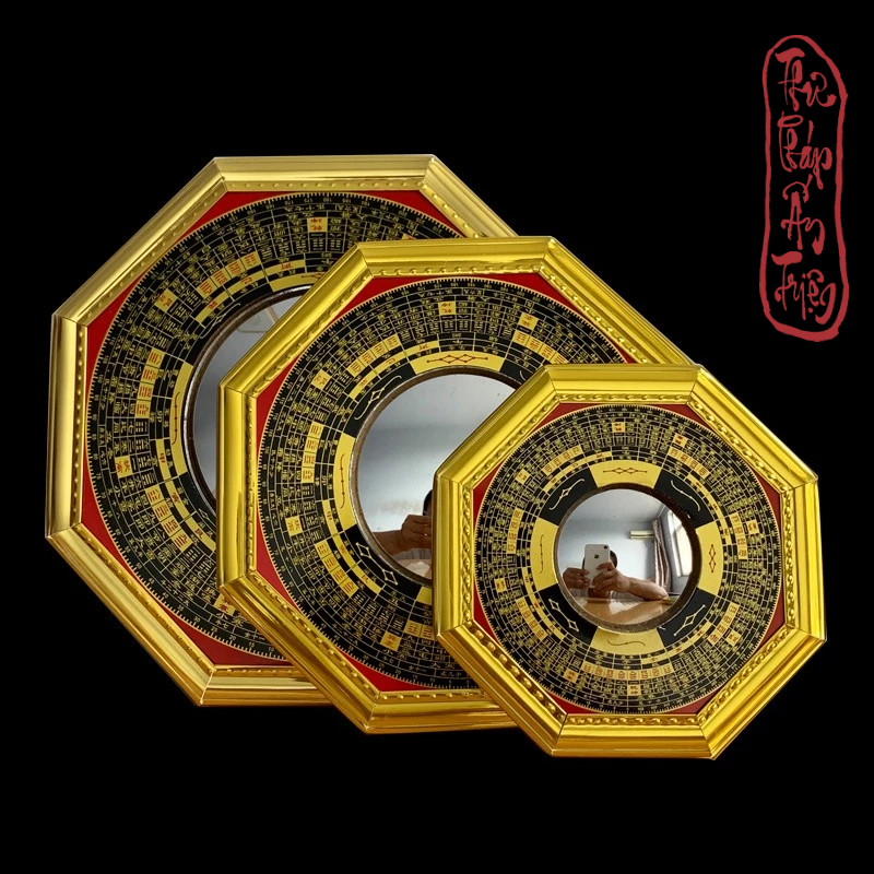 Gương Bát Quái Gương La Kinh Lồi Chất Liệu Gỗ Cao Cấp