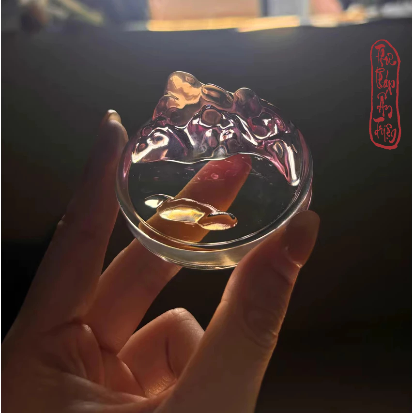 Nghiên Mực Thủy Tinh Lưu Ly Thiên Lý Giang Sơn - Nghiên Mực Kèm Gác Bút Pha Lê Nhiều Màu Sắc - Hình ảnh 5