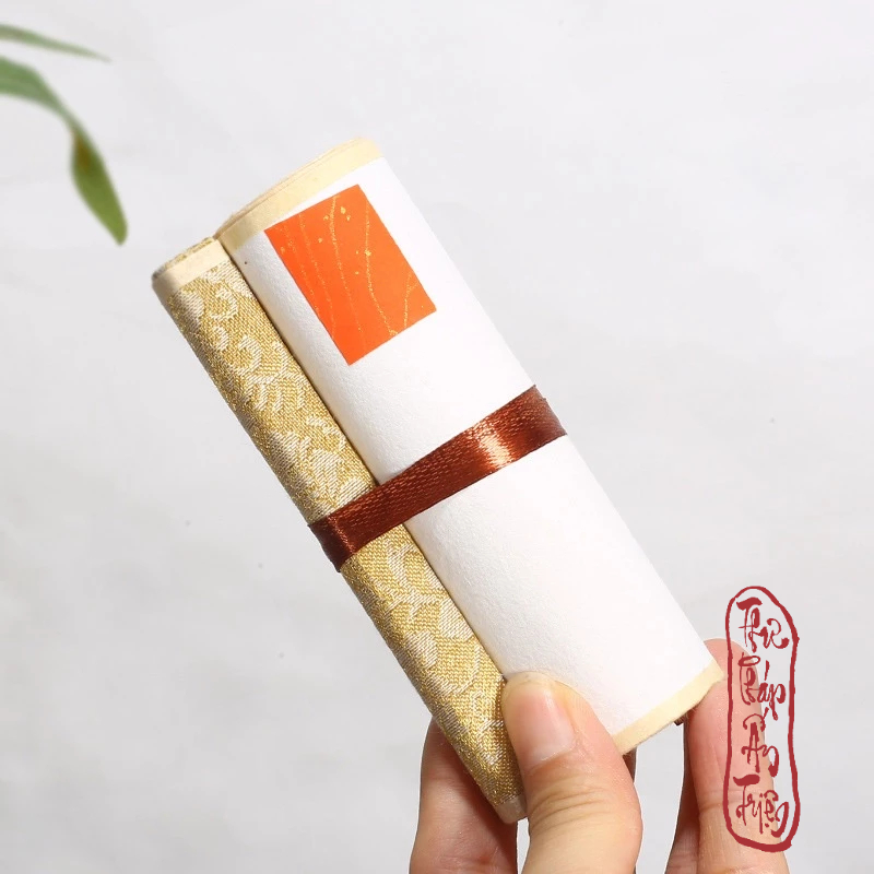 Biểu bồi lụa phủ sáp mini 10x35cm giá rẻ chuyên viết thư pháp hán việt - Hình ảnh 5