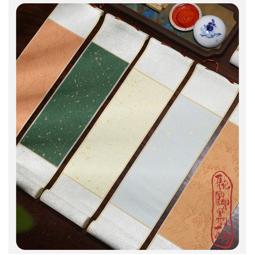 Biểu bồi lụa phủ sáp mini 10x35cm giá rẻ chuyên viết thư pháp hán việt - Hình ảnh 7